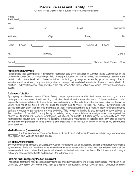 release liability with our medical release of liability form template template