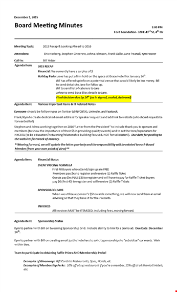 informal meeting minutes sample - working with stephen template