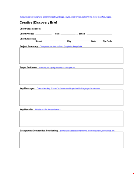 craft your perfect project with our creative brief template template