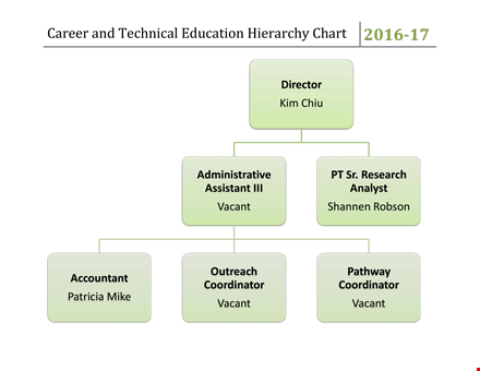 hierarchy structure for education career: technical vacant coordinator template