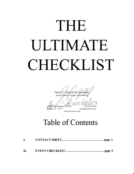 event to do checklist template template