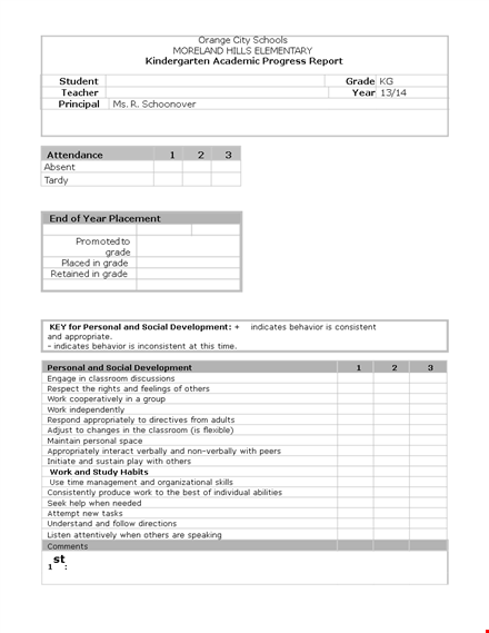 writing grade report card template template