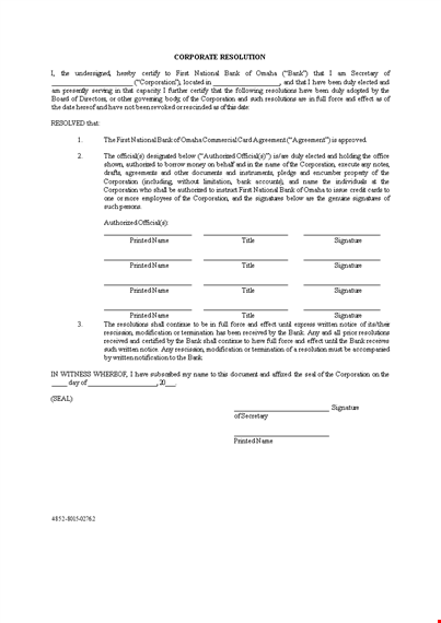 corporate resolution template