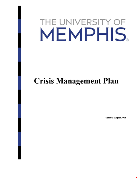 financial crisis management plan for university operations in emergency situation template