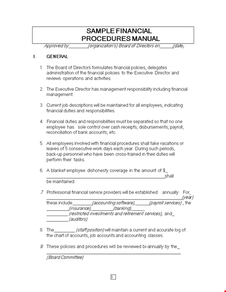 instruction manual template for staff, executive positions, and board members template
