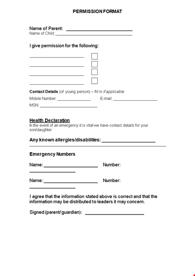 get parental consent with our easy permission slip template template
