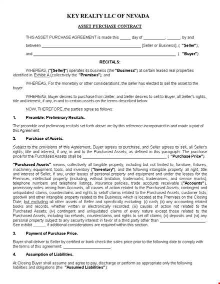 buy or sell assets with ease using our purchase agreement template template