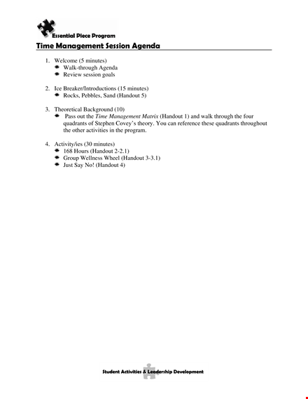 time management session template