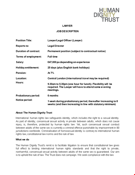 legal lawyer job description template