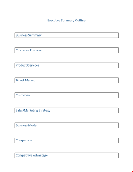 effective business executive summary template | outlining customer needs template