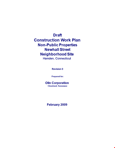 construction work plan template template