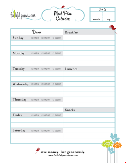 easy meal planning with our printable meal plan template template