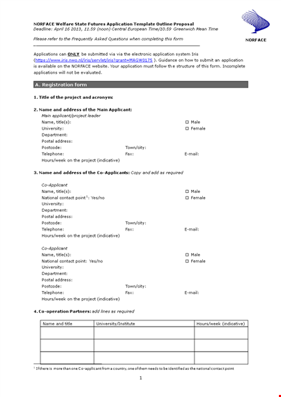 project proposal template: research with applicant, costs, and more template