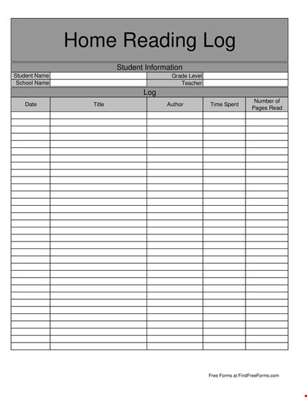 track your reading progress with our free reading log template for students template