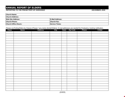 sample annual report template