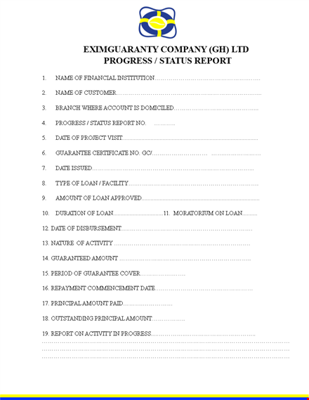 progress status template