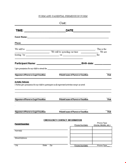 get your permission slip signed by parent/guardian - easy and convenient | phone-friendly template