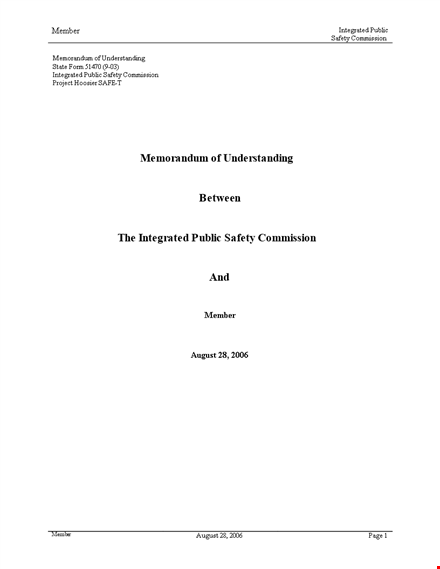 memorandum of understanding template - create effective agreements | member, system template