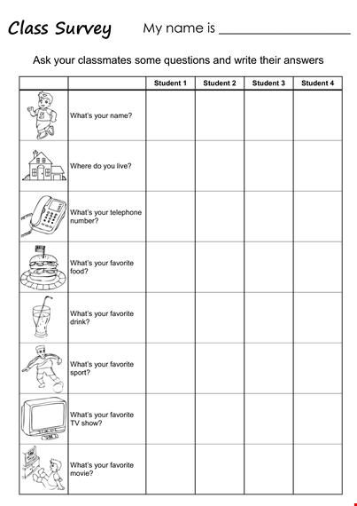 printable survey template for kids template