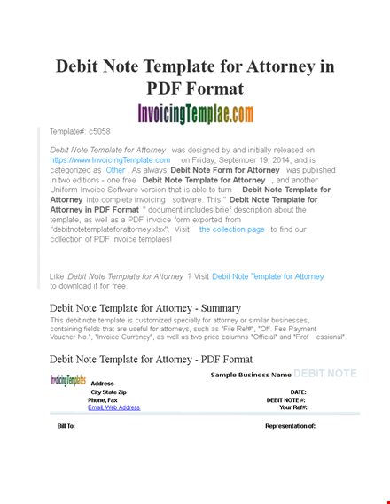 free debit note template template