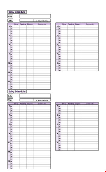 newborn twin schedule template template