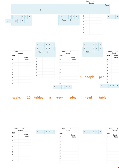 download seating chart template - organize tables with ease | tidyforms template