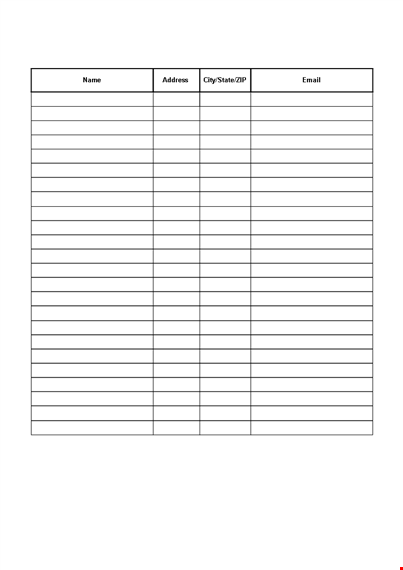 easy sign up sheet - collect addresses & state info template