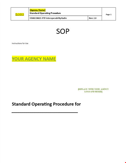high-quality sop templates with signature & appendix - download now template
