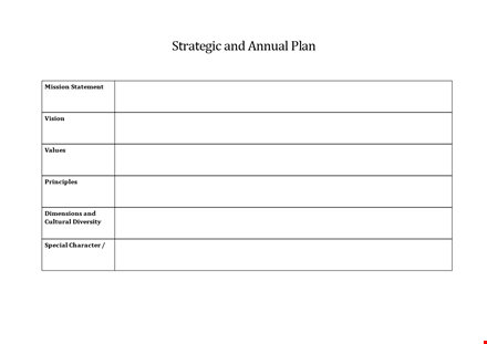 strategic plan template - target areas for strategic planning template