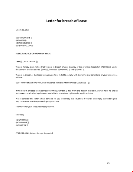 breaking lease letter template