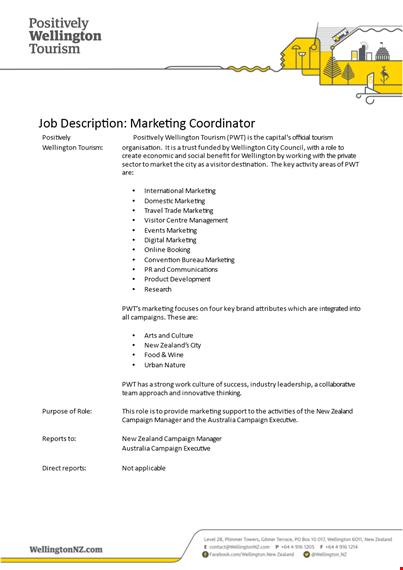 marketing coordinator job description template