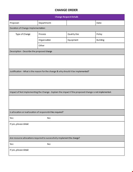 change order template template