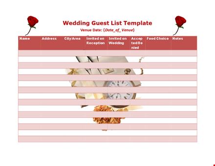 wedding guest list template . template