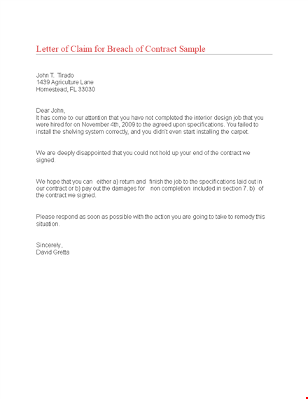 claim letter: how to write an effective claim letter for a contract | template & samples template