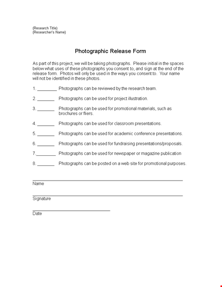 get your photos covered: use our photo release form for presentations template