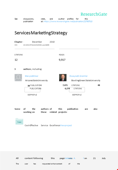 service marketing strategy template template