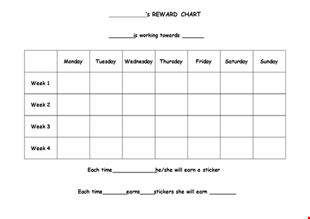 create a positive environment with our reward chart template