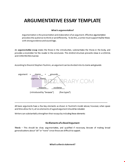 writing an argumentative essay template