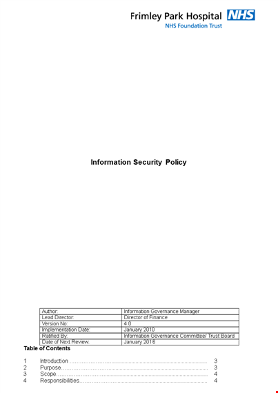 developing a comprehensive security policy to ensure trust with staff and information template