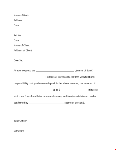 generate a proof of funds letter template for your client - address included template