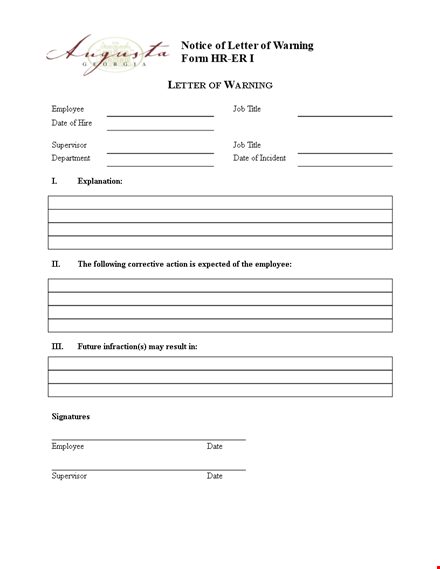 effective employee warning letters from supervisors template