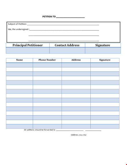 create your petition template | simplify address & signature collection template