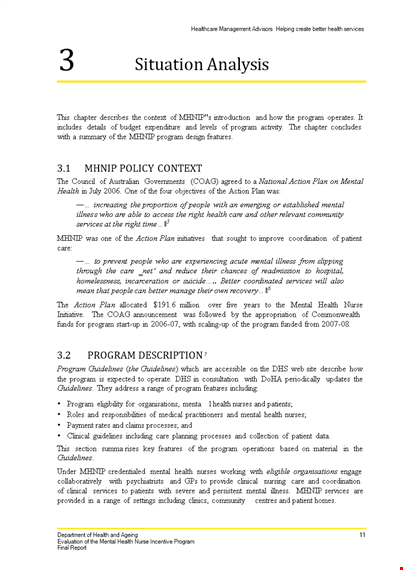 health situation analysis template template