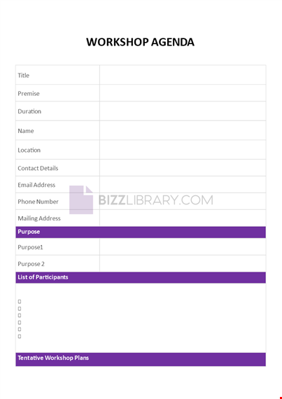 workshop agenda template