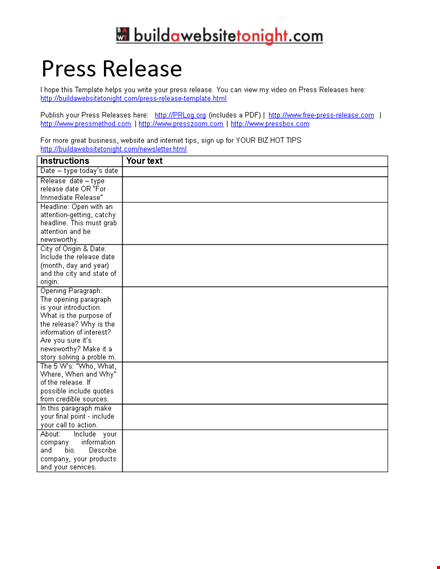 create your perfect press release | free template included template