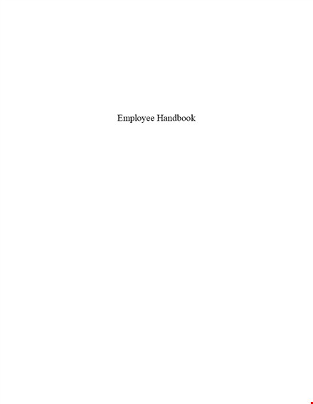 customizable employee handbook template for effective employment policies template