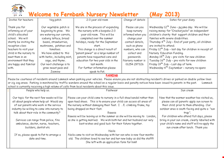 preschool newsletter template for children - create engaging newsletters for preschool and nursery template