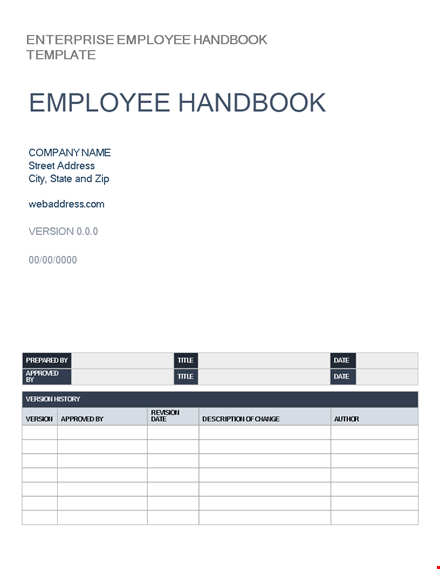 create a comprehensive employee handbook with our template | company policy, information, phone template