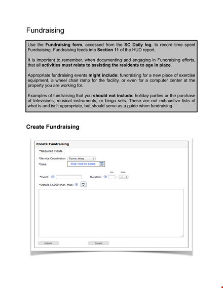 fundraising training manual template