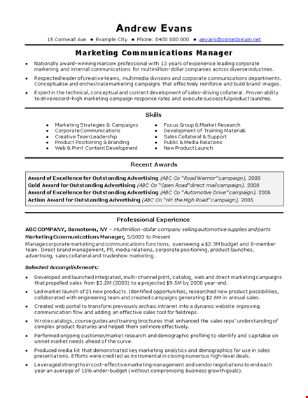it marketing manager resume template